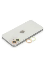 Newface iPhone 11 Renkli Kamera Lens Koruma Cam - Sarı-Turuncu
