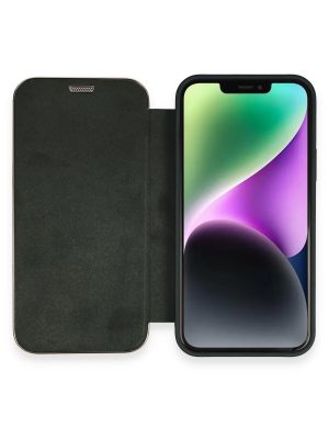 Newface iPhone 12 Kılıf Dolpin Kapaklı - Koyu Yeşil
