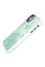 Newface iPhone 12 Kılıf Moda Simli Kapak - Yeşil - Görsel 3