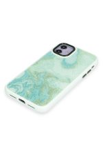 Newface iPhone 12 Kılıf Moda Simli Kapak - Yeşil - Görsel 5