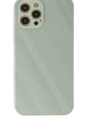 Newface iPhone 12 Pro Max Kılıf Glass Kapak - Turkuaz