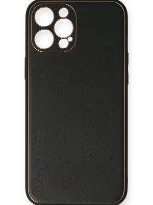 Newface iPhone 12 Pro Max Kılıf Coco Deri Silikon Kapak - Siyah