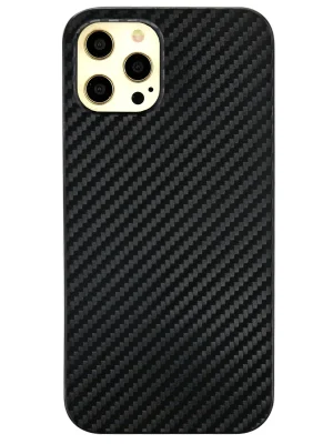 Newface iPhone 12 Pro Max Kılıf Karbon PP Silikon - Siyah