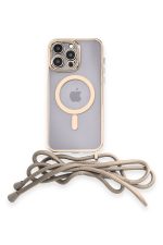 Newface iPhone 13 Pro Kılıf Divo Lazer Askılı Magsafe Kapak - Gold