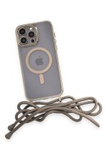 Newface iPhone 13 Pro Kılıf Divo Lazer Askılı Magsafe Kapak - Gold - Görsel 4
