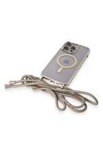 Newface iPhone 13 Pro Kılıf Divo Lazer Askılı Magsafe Kapak - Gold - Görsel 6