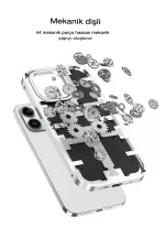 Newface iPhone 13 Pro Kılıf Mekanik Bumper Kapak - Siyah - Görsel 3