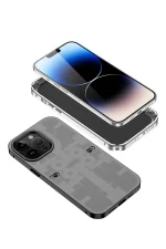 Newface iPhone 13 Pro Kılıf Mekanik Bumper Kapak - Siyah - Görsel 5