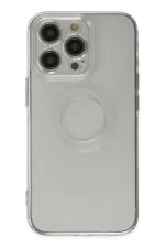 Newface iPhone 13 Pro Kılıf Santa Lens Silikon - Şeffaf