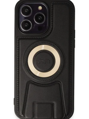 Newface iPhone 13 Pro Max Kılıf Merkür Magneticsafe Standlı Kapak - Siyah