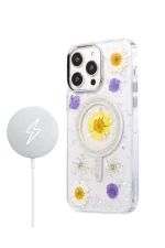 Newface iPhone 14 Pro Flower Magsafe Kapak - Sarı - Görsel 2