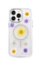Newface iPhone 14 Pro Flower Magsafe Kapak - Sarı