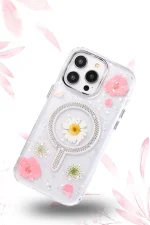 Newface iPhone 14 Pro Flower Magsafe Kapak - Sarı - Görsel 3
