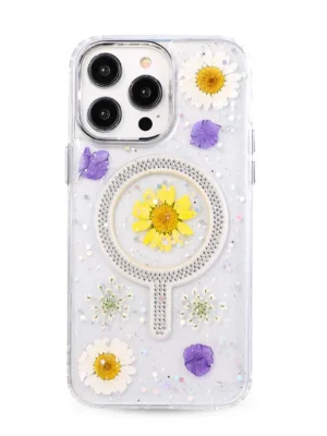 Newface iPhone 14 Pro Flower Magsafe Kapak - Sarı