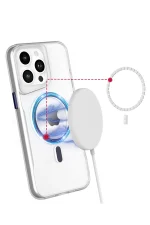 Newface iPhone 14 Pro Kılıf PC Poso Magsafe Kapak - Şeffaf - Görsel 2