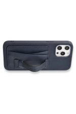 Newface iPhone 14 Pro Max Kılıf HD Deri Kartvizitli Kapak - Mavi - Görsel 5