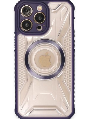 Newface iPhone 14 Pro Max Kılıf Prag Magneticsafe Kapak - Derin Mor