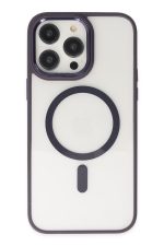 Newface iPhone 14 Pro Max Kılıf Room Magneticsafe Silikon - Derin Mor - Görsel 2