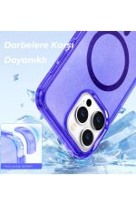 Newface iPhone 15 Pro Max Kılıf Glow Magsafe Kapak - Pembe - Görsel 2