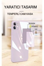 Newface iPhone 12 Pro Max Kılıf Glass Kapak - Turkuaz - Görsel 4