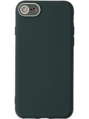Newface iPhone SE 2020 Kılıf Lansman Glass Kapak - Koyu Yeşil