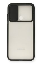 Newface Samsung Galaxy A11 Kılıf Palm Buzlu Kamera Sürgülü Silikon - Siyah - Görsel 2