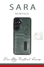 Newface Samsung Galaxy A26 Kılıf Sara Kartvizitli Deri Kılıf - Siyah - Görsel 2