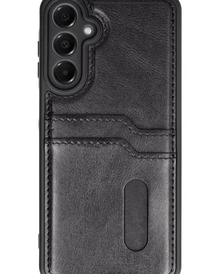 Newface Samsung Galaxy A26 Kılıf Sara Kartvizitli Deri Kılıf - Siyah