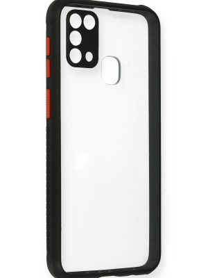Newface Samsung Galaxy M31 Kılıf Miami Şeffaf Silikon - Siyah