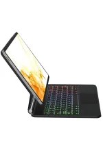 Newface Samsung Galaxy T870 Tab S7 11 Kılıf Eternal Ledli Klavyeli Tablet Kılıfı - Siyah - Görsel 2