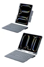 Newface T5510D iPad Pro 13 (2024) Kılıf Palermo Ledli Klavyeli Standlı Tablet Kılıfı - Siyah - Görsel 5