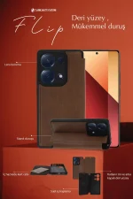 Newface Xiaomi Redmi Note 13 Pro 4G Kılıf Flip Cover - Siyah - Görsel 8