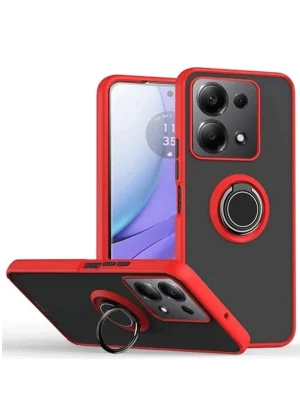 Newface Xiaomi Redmi Note 13 Pro 4G Montreal Yüzüklü Silikon Kapak - Kırmızı