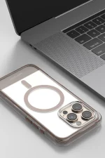 Onegif Apple iPhone 15 Pro Max Hulk Magsafe Kapak - Beyaz - Görsel 2