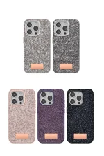 Onegif iPhone 14 Pro Bright Simli Kapak - Siyah - Görsel 2