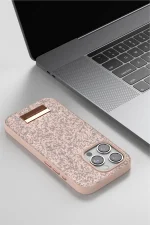 Onegif iPhone 14 Pro Bright Simli Kapak - Siyah - Görsel 3