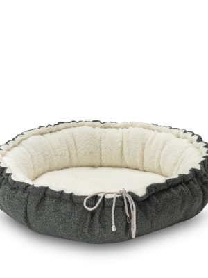 Pet Comfort Sunflower Çift Taraflı Koyu Yeşil/Ekru Kedi ve Köpek Yatağı 85cm
