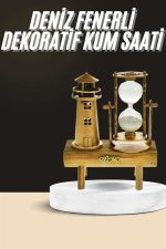Dekoratif Kum Saati Deniz Feneri Retro Masa Hediyeli Eşya - Görsel 2