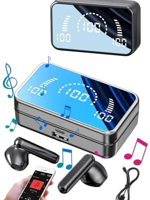 Yeni Nesil Kablosuz Kulaklık Aynalı Powerbank Özellikli Bluetooth Bağlantılı Dijital Göstergeli