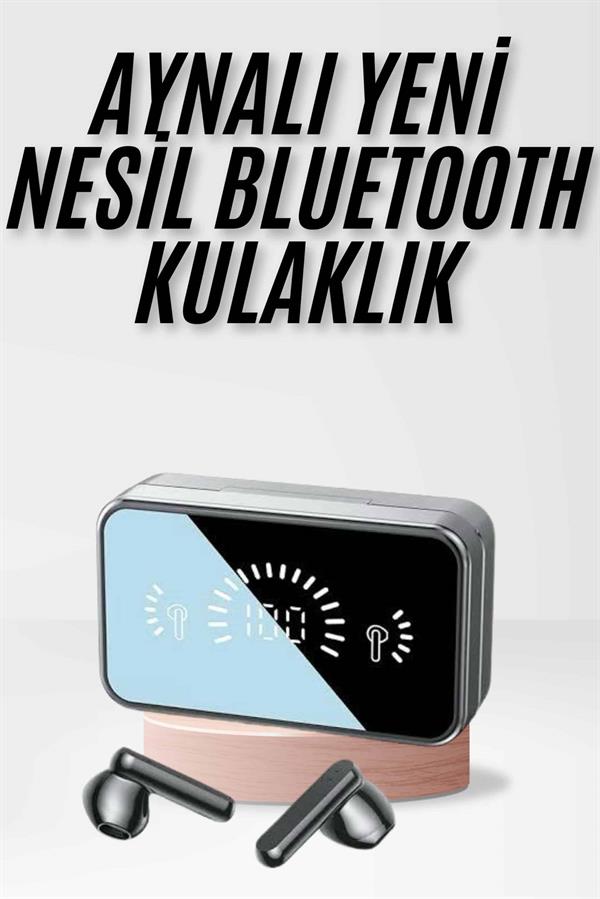 Compressed by jpeg-recompress Yeni Nesil Kablosuz Kulaklık Aynalı Powerbank Özellikli Bluetooth Bağlantılı Dijital Göstergeli - Görsel 2