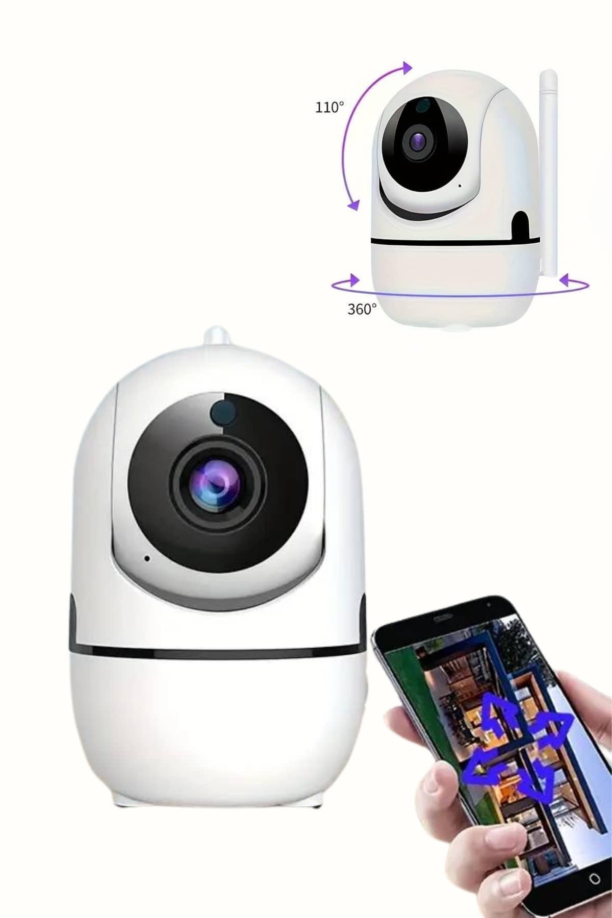 1214677_13-201.jpg Mini IP Kamera Hareketli Güvenlik Kamerası Kablosuz Wifi Kamera Mikrofonlu - Görsel 3