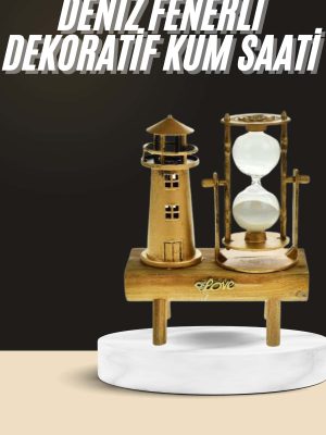 Dekoratif Kum Saati Deniz Feneri Retro Masa Hediyeli Eşya