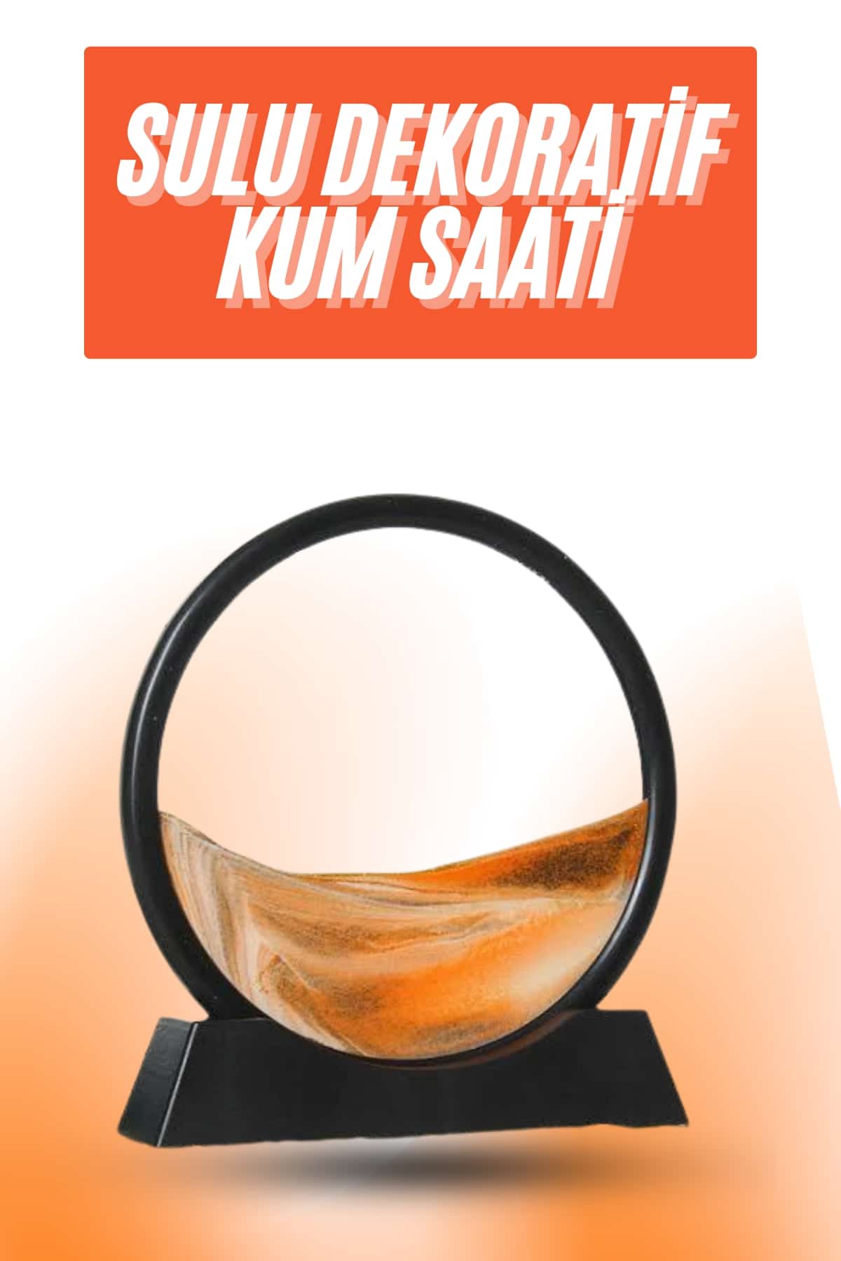 1214739_11-182.jpg 3D LED Işıklı Kum Saati Gece Lambası Hareketli Sulu Kum Saati Orta Boy - Görsel 1