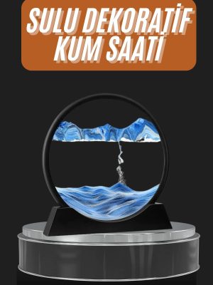 Dekoratif Sulu Kum Saati Ofis Masa Üstü Ev Yuvarlak Kum Saati