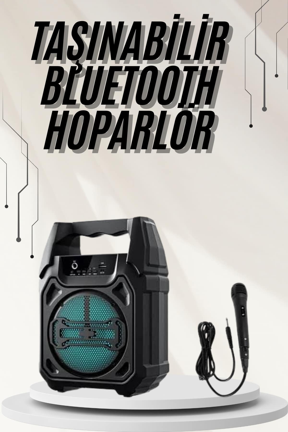 1215185_1-10.jpg Bluetooth Hoparlör Led Işıklı Taşınabilir Kablosuz Speaker Uzun Pil Ömrü - Görsel 1