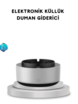 Sigara Dumanı ve Koku Giderici Hava Temizleyici Küllük – 2 Katmanlı Filtreli, USB Şarjlı