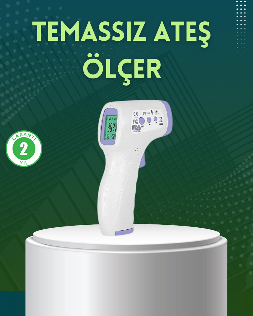 1243630_2-243.png Kızılötesi Temassız Ateş Ölçer LCD Ekranlı Hassas Termometre - Görsel 1
