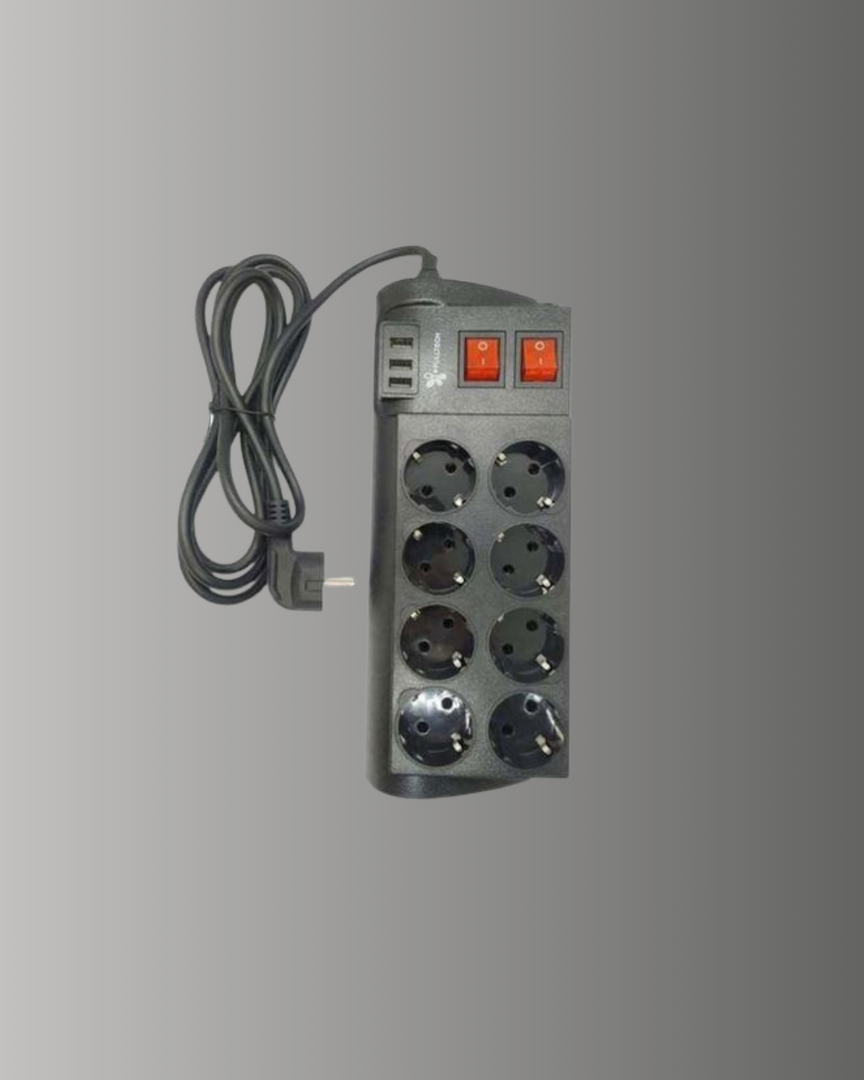 1243766_9-6.png Termal Korumalı 8 Prizli 3 USB’li Uzatma Kablosu - Görsel 4