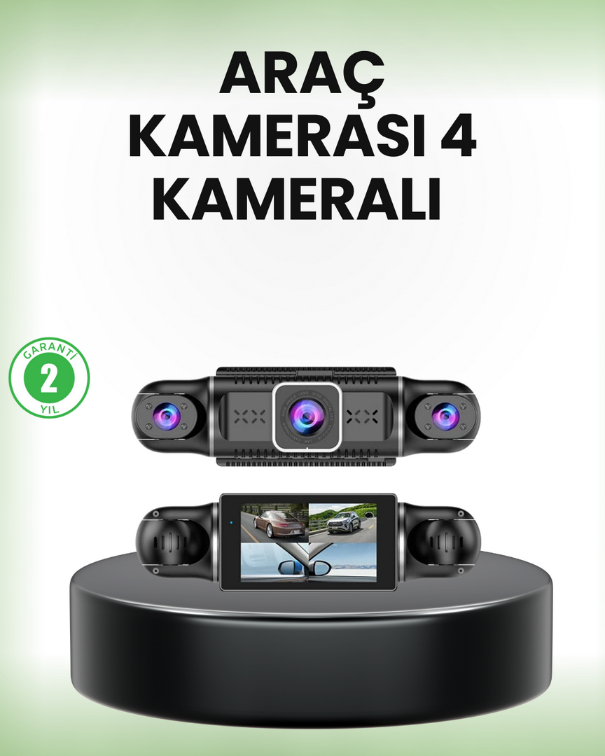 1243796_4-1.png GPS’li 4 Kameralı Araç İç Dış Kayıt Sistemi 1080P WiFi Destekli - Görsel 1