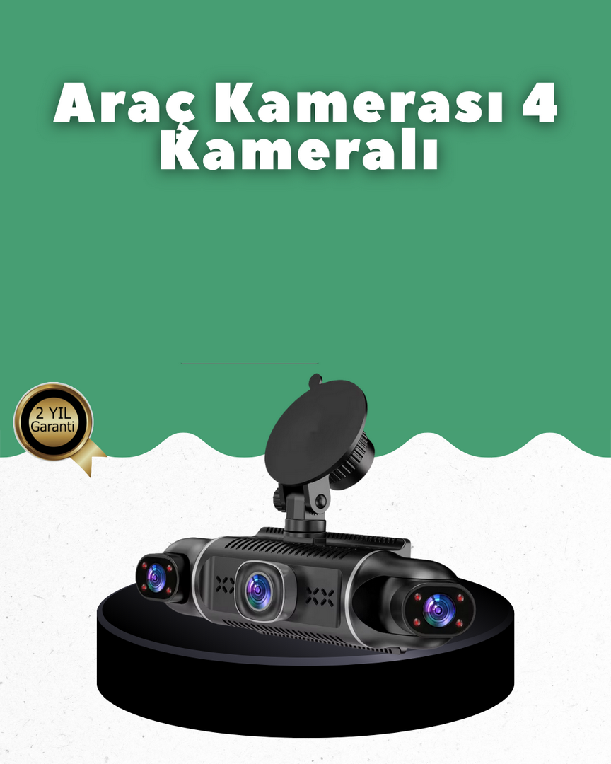 1243798_2-1.png 1080P 4 Kanallı Araç Kamerası GPS + WiFi + G Sensör Destekli - Görsel 1